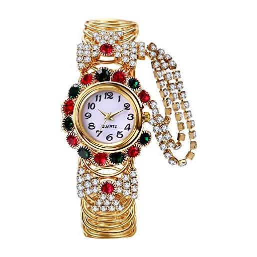 Avaner orologio da polso da donna, analogico, al quarzo, con strass, elegante, per ragazze e donne, e, moderno