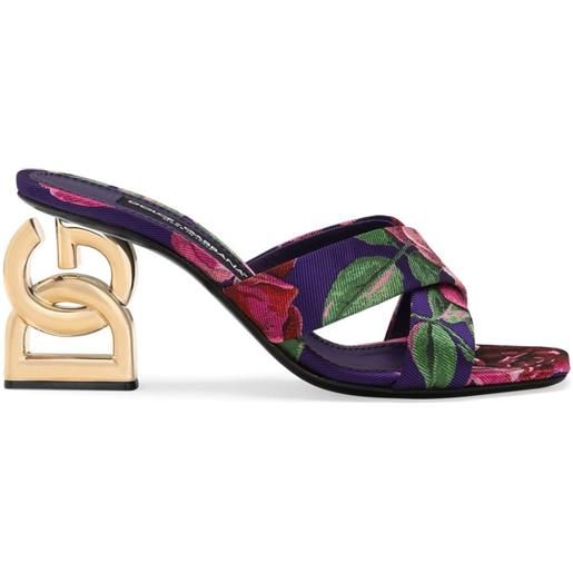 Dolce & Gabbana mules a fiori jacquard - viola