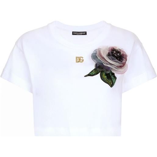 Dolce & Gabbana t-shirt a fiori - bianco