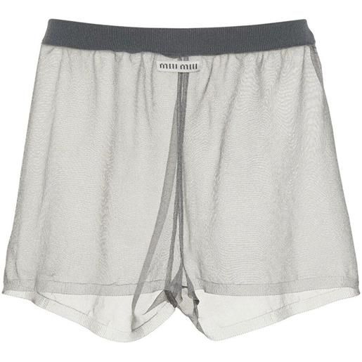 Miu Miu shorts con applicazione - grigio