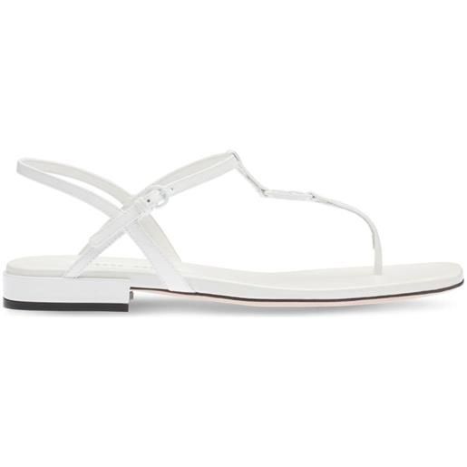 Miu Miu sandali con placca logo - bianco