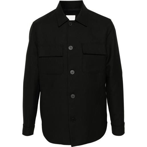 SANDRO giacca-camicia con colletto ampio - nero