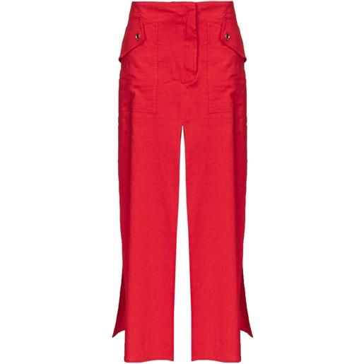 PINKO draped multi-slit maxi skirt - rosso