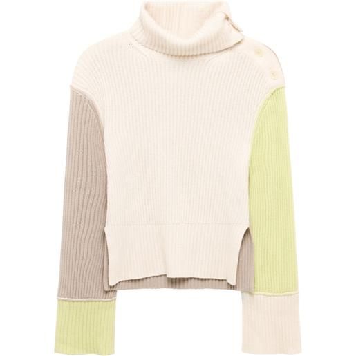 Simkhai maglione a coste con design color-block - bianco