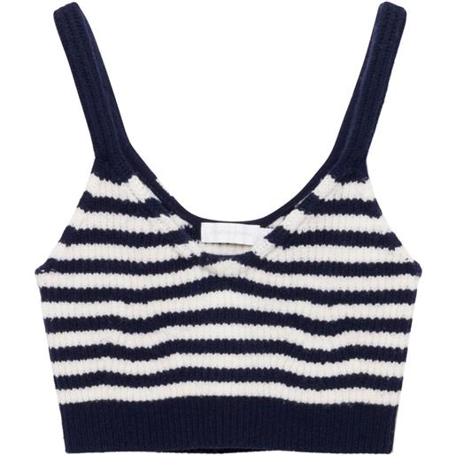 Simkhai top crop braylee a righe - nero