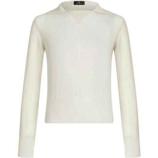 ETRO maglione con dettaglio traforato - bianco