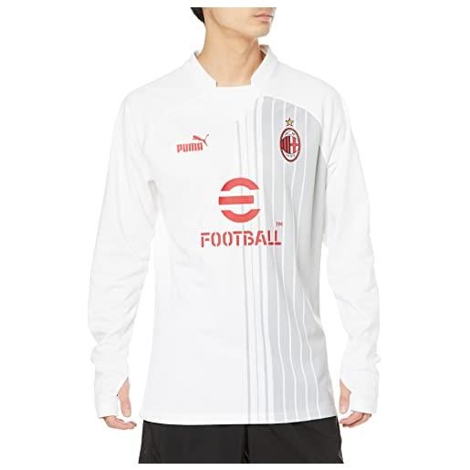 AC Milan 769275 prematch sweat maglia da calcio uomo white-tango red s