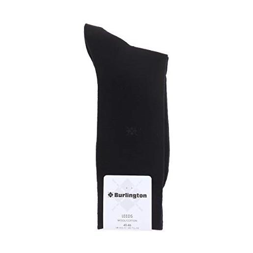 Burlington calze uomo leeds, lana one size 40-46 - selezione di colore: colour: black