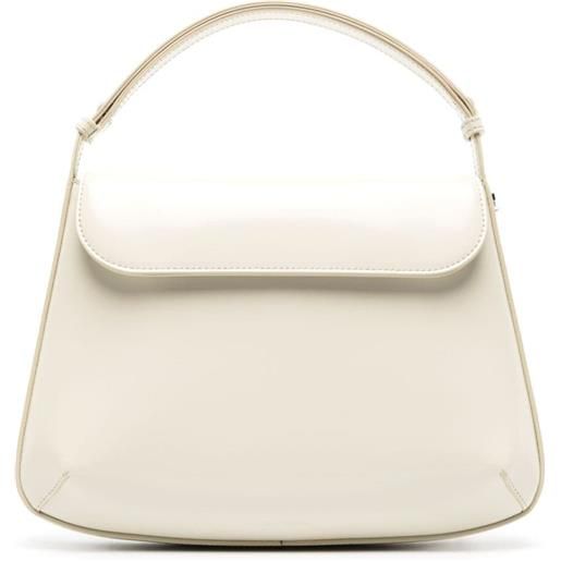 Courrèges borsa tote sleek media in pelle - toni neutri