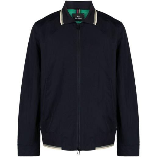 PS Paul Smith giacca-camicia con dettaglio a righe - blu