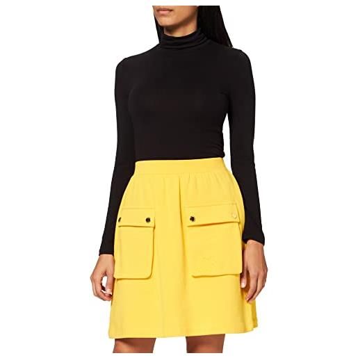 Love Moschino skirts with matching logo embroidery on front pocket gonna, yellow, tbc da donna