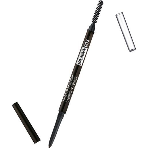 PUPA high definition eyebrow pencil 003 dark brown automatica con pettinino applicazione super definita 0,09 gr