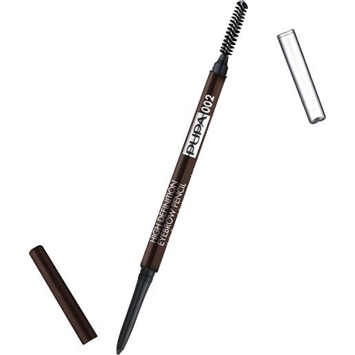 PUPA high definition eyebrow pencil 002-brown automatica con pettinino applicazione super definita 0,09 gr