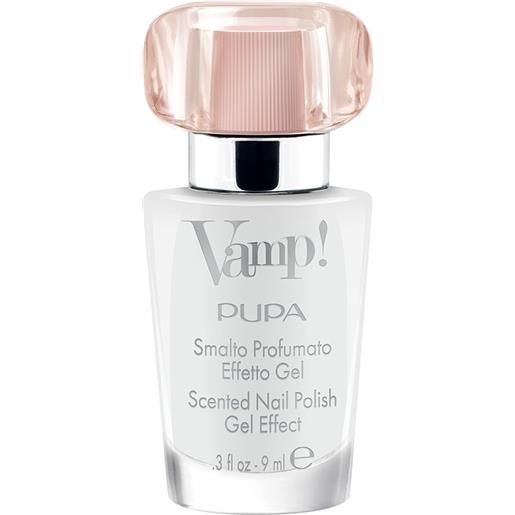 PUPA vamp!Smalto 101 delicate white smalto profumato effetto gel fragranza rosa 9 ml