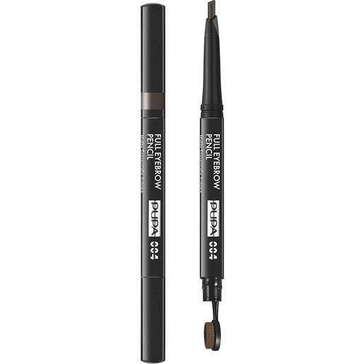 PUPA full eyebrow pencil 004 extra dark automatica effetto riempitivo istantaneo 0,2 gr