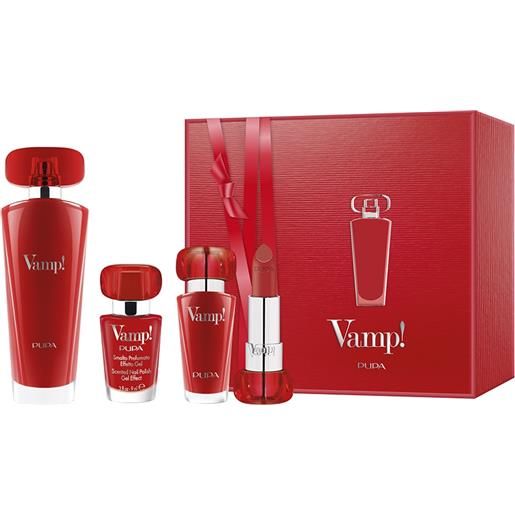 PUPA kit vamp!Eau de parfum pink + vamp!Lipstick + vamp!Smalto eau de parfum 50ml + lipstick + smalto profumato 3 pz