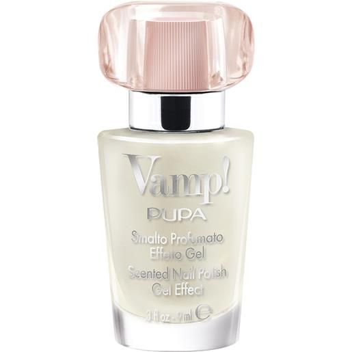 PUPA vamp!Smalto 119 cotton white smalto profumato effetto gel fragranza rosa 9 ml