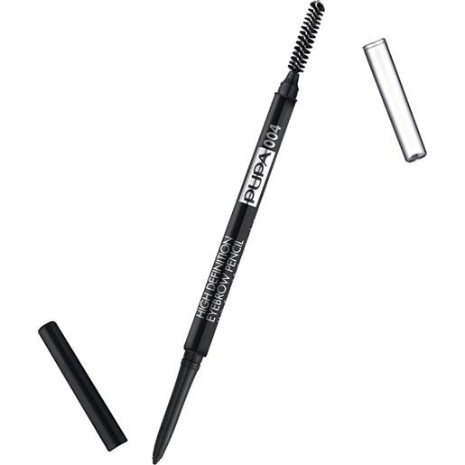 PUPA high definition eyebrow pencil 004 extra dark automatica con pettinino applicazione super definita 0,09 gr