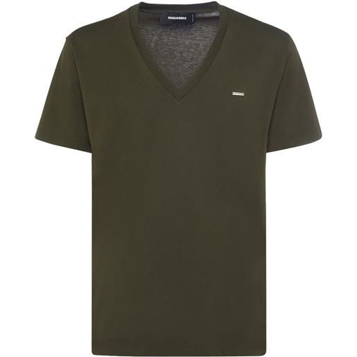 DSQUARED2 t-shirt in jersey di cotone / scollo a v