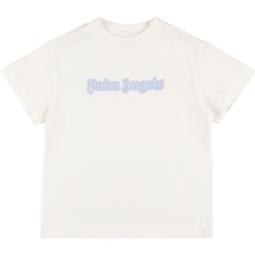 PALM ANGELS t-shirt in cotone con logo fluo