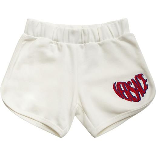 VERSACE shorts in jersey di cotone con ricamo