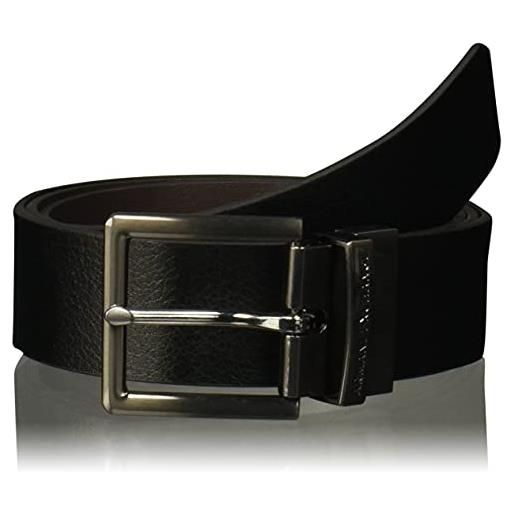 Emporio Armani armani exchange leather belt, cintura, uomo, nero (black/navy 43420), 8 (taglia produttore: 40)