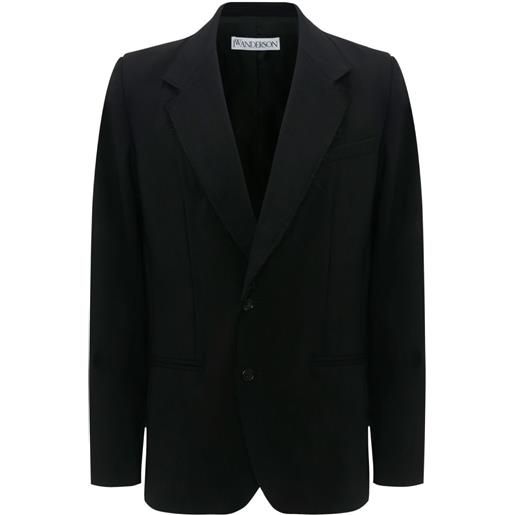 JW Anderson blazer monopetto con revers a lancia - nero