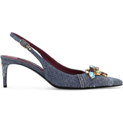 Dolce & Gabbana pumps denim con cristalli - blu