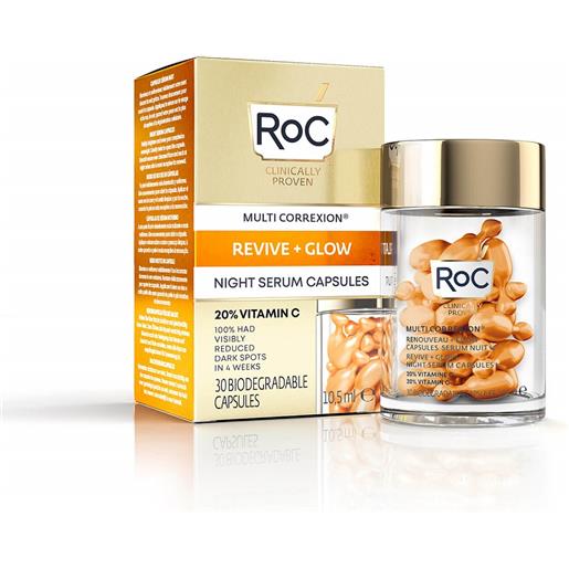 ROC OPCO LLC roc multi correxion revive + glow siero notte illuminante - siero da notte in capsule - 30 capsule