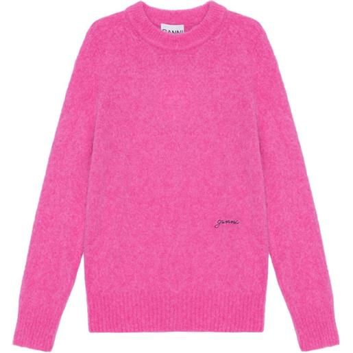 GANNI maglione con ricamo - rosa