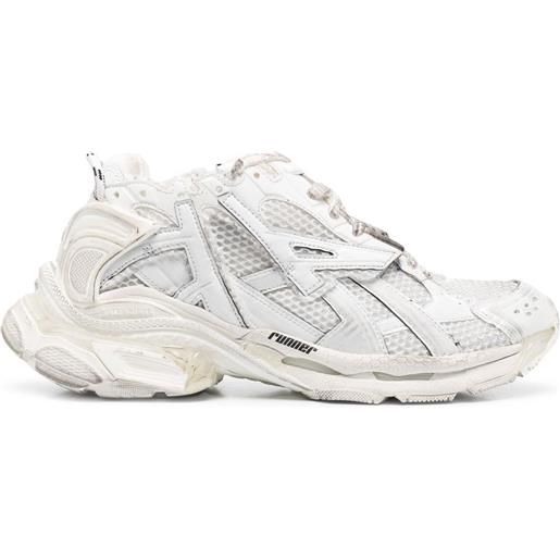 Balenciaga sneakers runner con ricamo - bianco