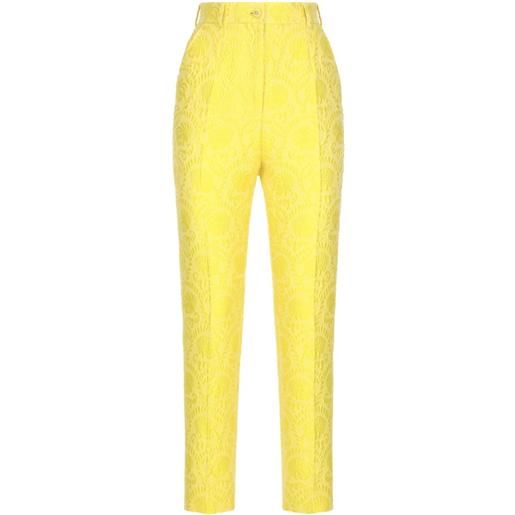 Dolce & Gabbana pantaloni sartoriali jacquard - giallo