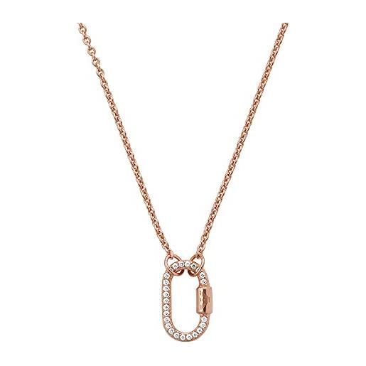 Emporio Armani collana da donna, lunghezza totale: 35cm+ 7cm catena regolabile dimensioni moschettone: 14x8x1mm collana in argento sterling oro rosa, eg3527221