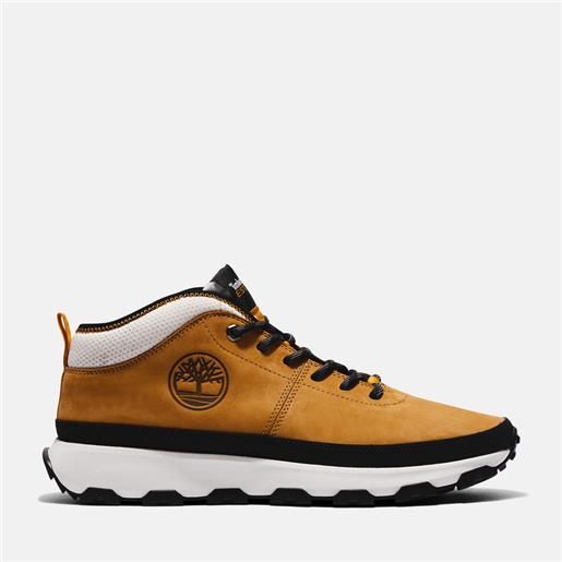 Timberland sneaker in pelle winsor trail da uomo in giallo giallo