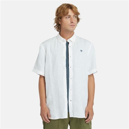 Timberland camicia in lino mill brook da uomo in bianco bianco