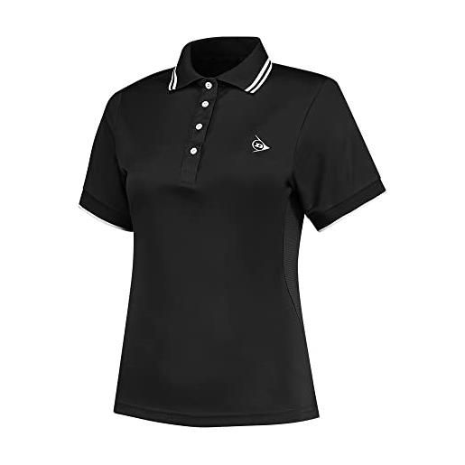 Dunlop donne club polo, maglietta polo sport tennis, nero