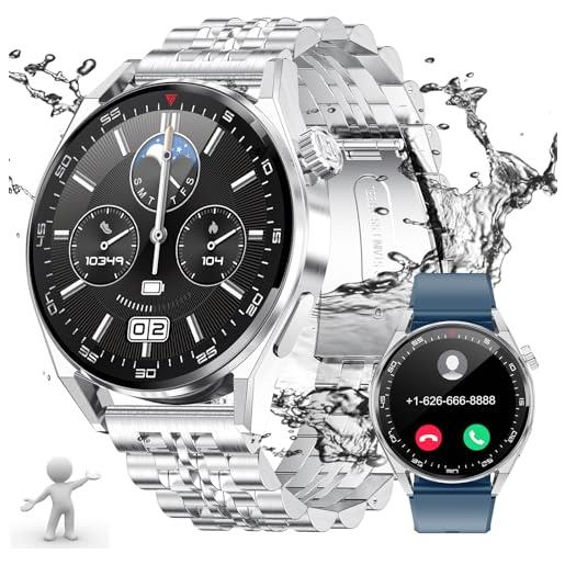 FOXBOX st15 orologio smartwatch uomo, 1,39 smart watch con 24/7 frequenza cardiaca, pressione sanguigna, spo2, monitor del sonno per android ios, 100+ sports, ip68 impermeabile, chiamate bluetooth
