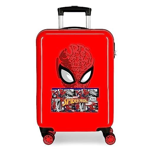 CARTOON trolley da viaggio spiderman, marvel, valigia in abs da 55 cm, bagaglio a mano