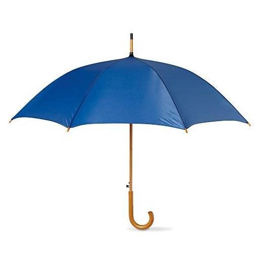 eBuyGB ombrello pieghevole con manico in legno classico automatico, blu, 90cm length 105cm span, classico