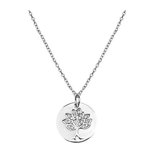 Sofia Milani - collana da donna in argento 925 - con pietra zircone - ciondolo ad albero della vita - 50230