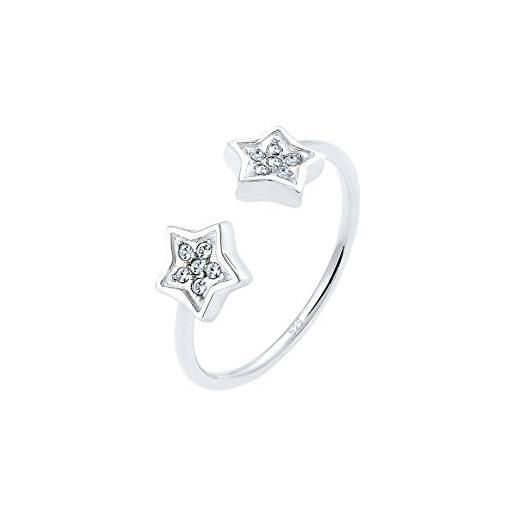 Elli anello da donna in argento con cristallo bianco, misura 14