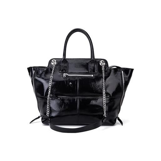 Kate Lee borsa a tracolla in pelle cabas velya medium a nero, donna, large