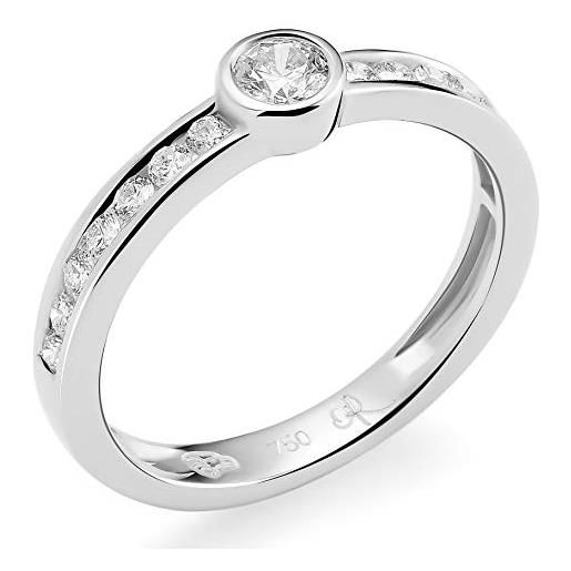 Orphelia finering - anello, con diamante, oro bianco, misura 50 (15.9)