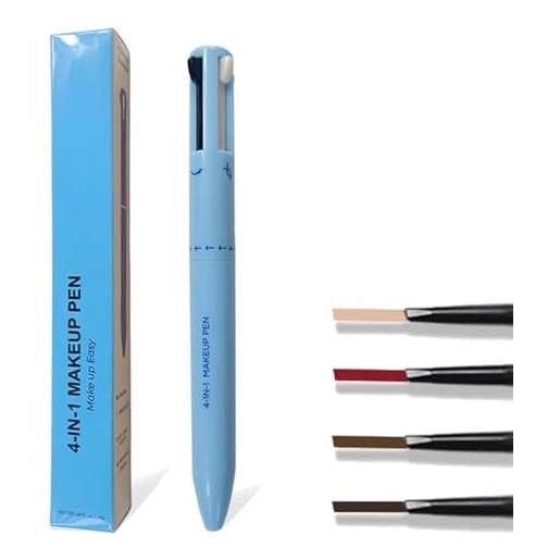 Nexolla penna trucco 4 in 1, multi functional makeup pen, matita per labbra, evidenziatore, penna di bellezza per trucco multifunzione a 4 colori, per trucco occhi, labbra e viso