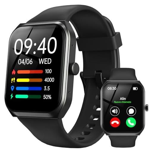 TUYOMA smartwatch uomo - 1.91 orologio smart watch con bluetooth chiamate, 112+ modalità sportiva, ip68 impermeabile, monitoraggio sonno/cardiofrequenzimetro/pedometro, gaming, per android/ios
