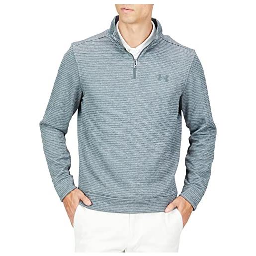 Under Armour storm felpa in pile quarter zip top warmup, pitch gray, m uomo