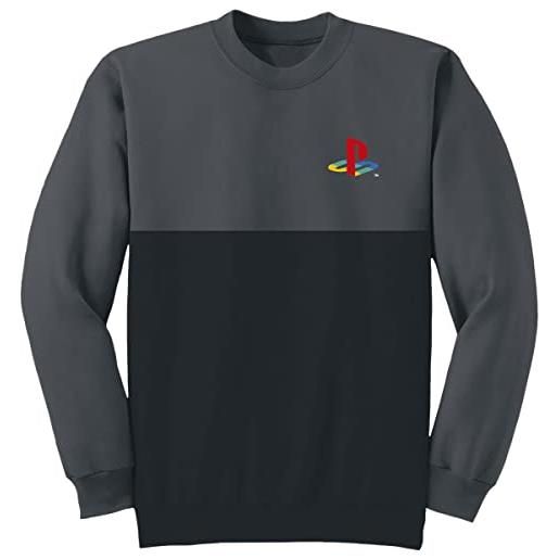 Playstation classic logo uomo felpa grigio/nero xxl 80% cotone, 20% poliestere regular