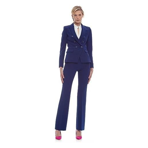Kocca elegante tailleur giacca-pantalone foderato blu donna mod: bijal size: 42