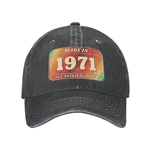 VIDOJI cappellino baseball cotone personalizzato made in 1971 compleanno berretto baseball donne uomo cappello papà traspirante streetwear regalo perfetto