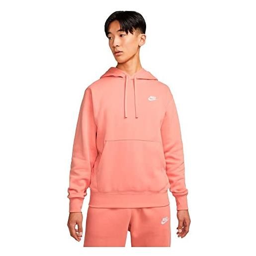 Nike sportswear club fleece felpa a maniche lunghe con cappuccio rosa uomo m